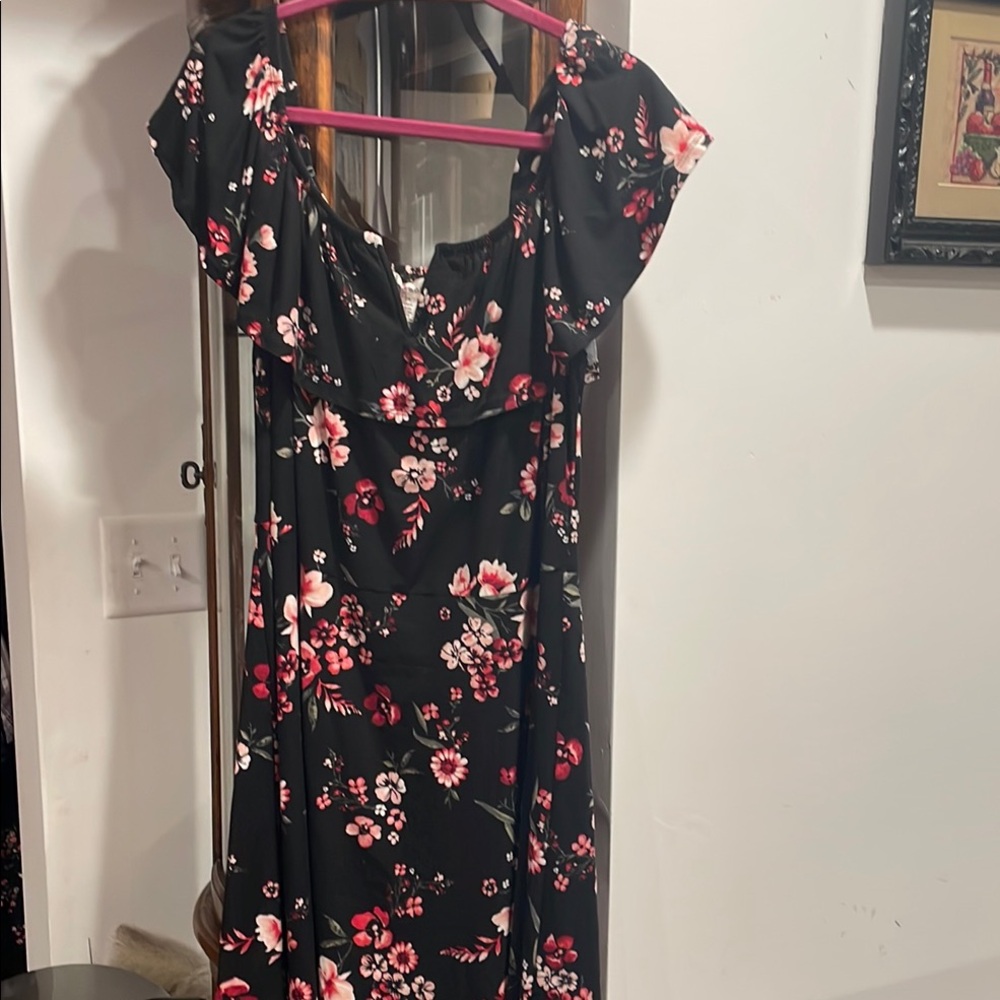 Eye Candy Pink and Red Flutter Sleeve Midi Sundress